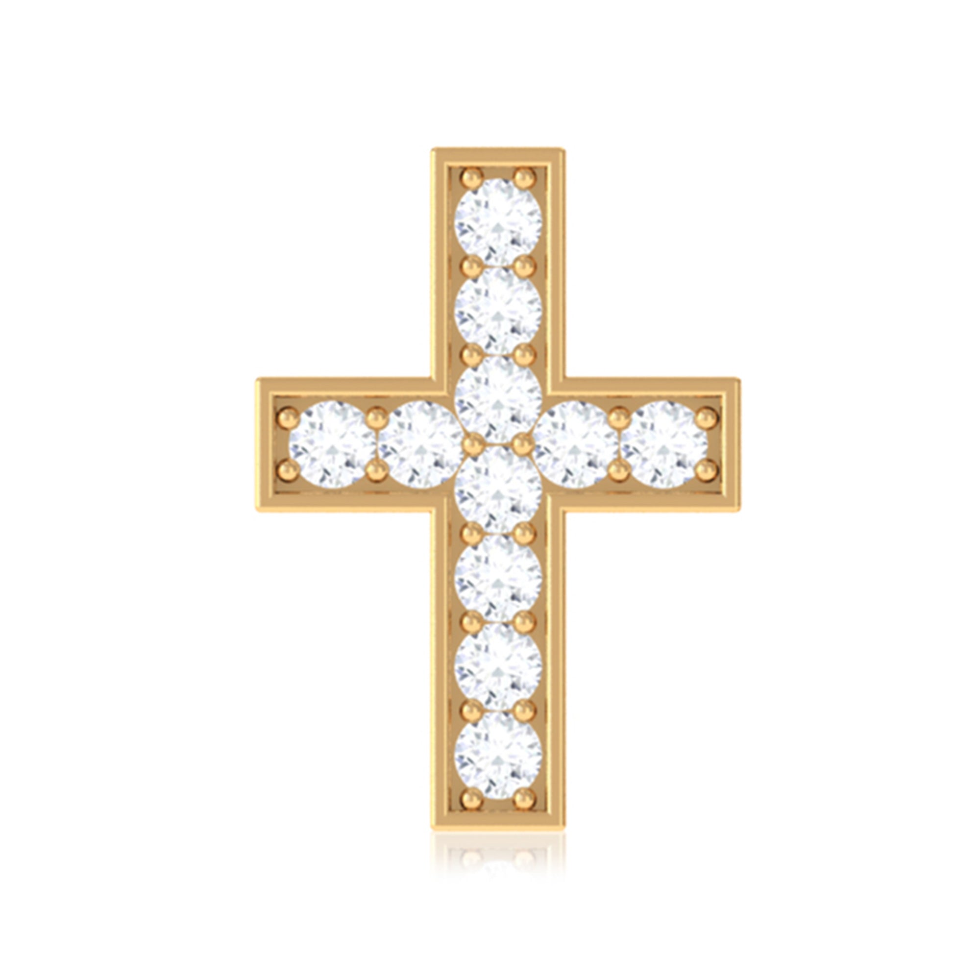 Rosec Jewels-Minimalist Moissanite Gold Cross Earring for Helix Piercing