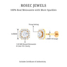 Rosec Jewels-Certified Moissanite Halo Earring for Helix Piercing