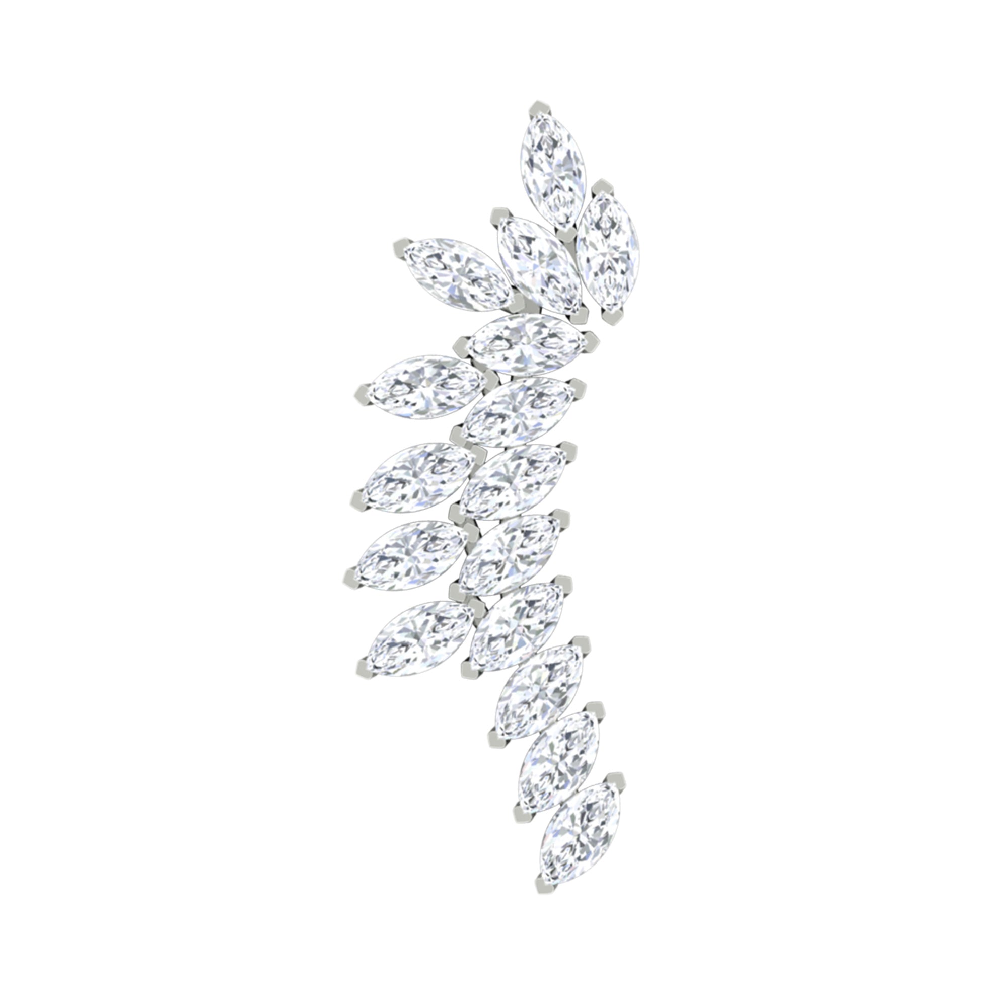 Rosec Jewels-Marquise Moissanite Cluster Crawler Earring in Gold