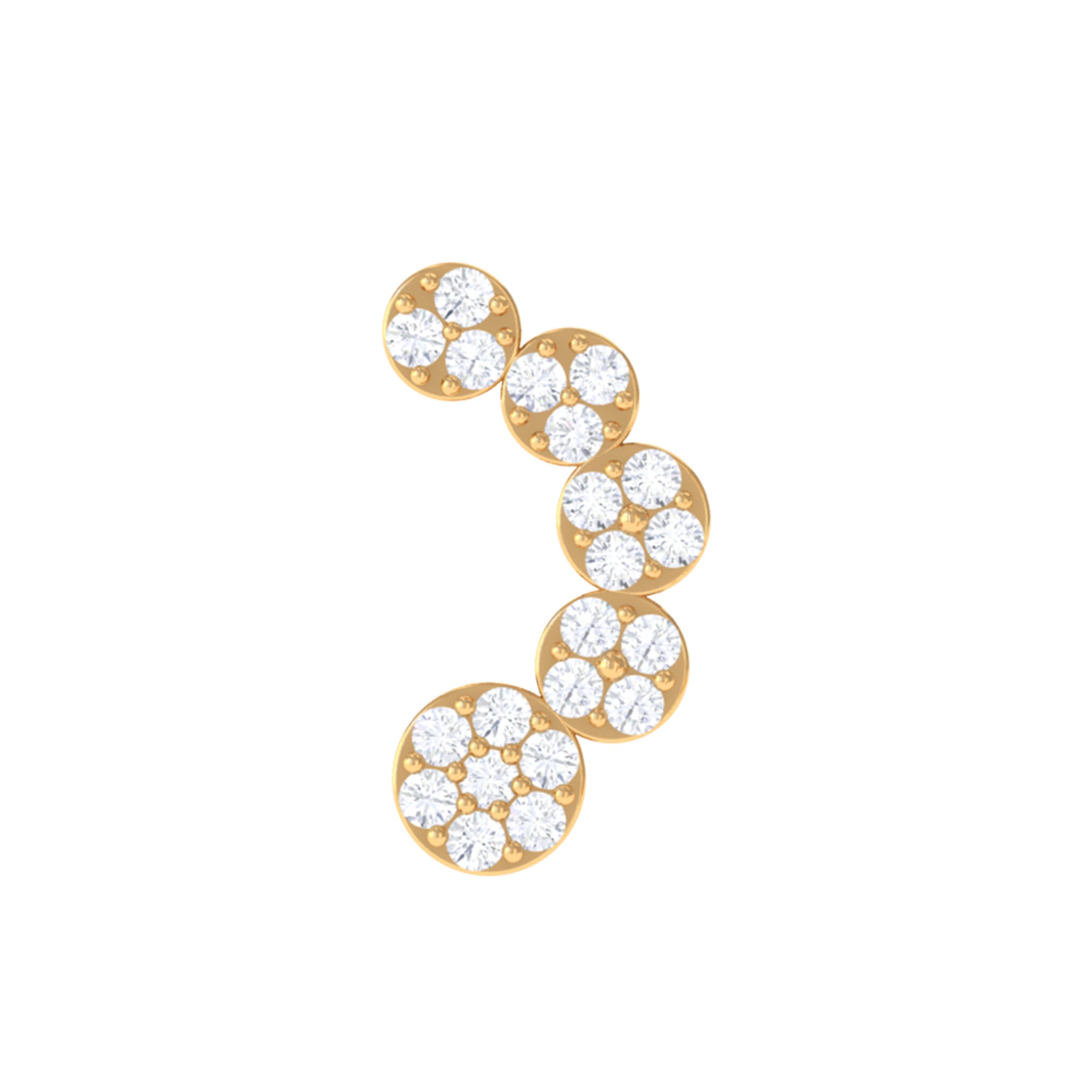 Rosec Jewels-Diamond Gold Curved Crawler Earring for Helix Piercing