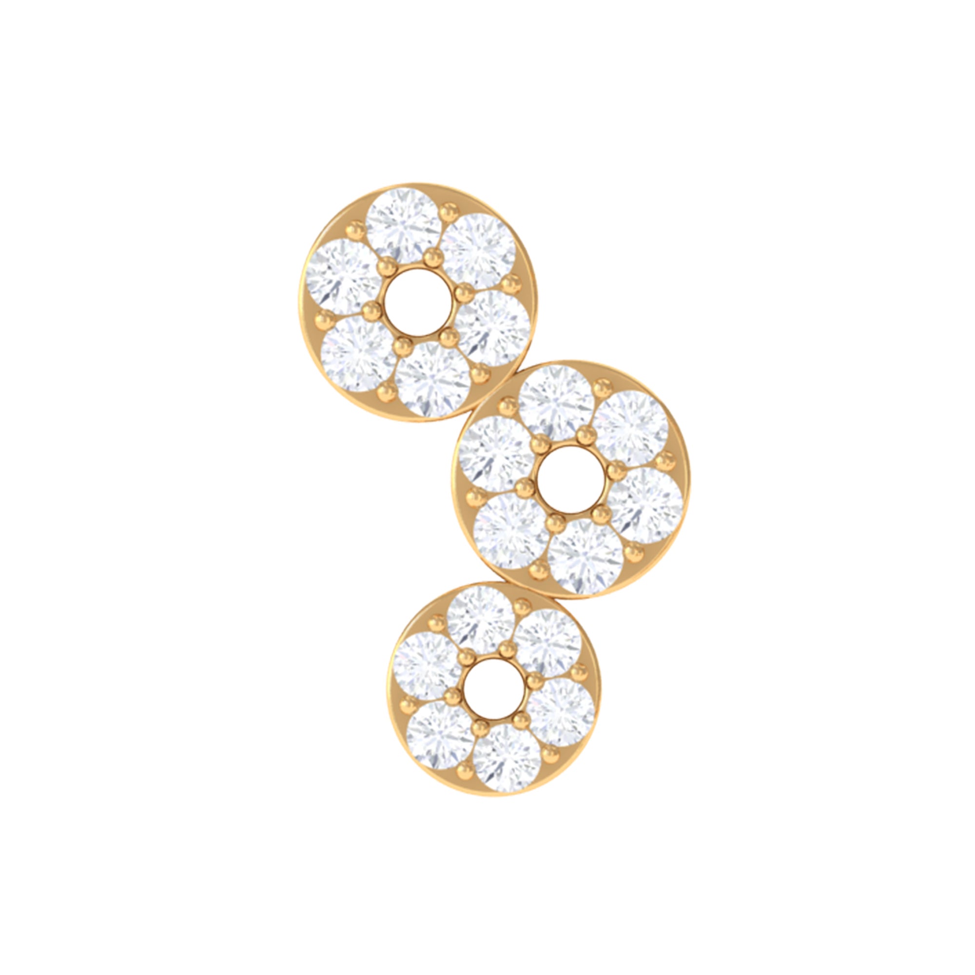 Rosec Jewels-Moissanite Circle Curved Cartilage Earring in Gold