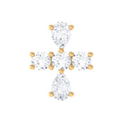 Rosec Jewels-Pear and Round Moissanite Cross Cartilage Earring