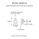 Rosec Jewels-Pear Shaped Moissanite Halo Earring for Cartilage Piercing