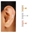 Rosec Jewels-Baguette Moissanite Gold Bar Cartilage Earring