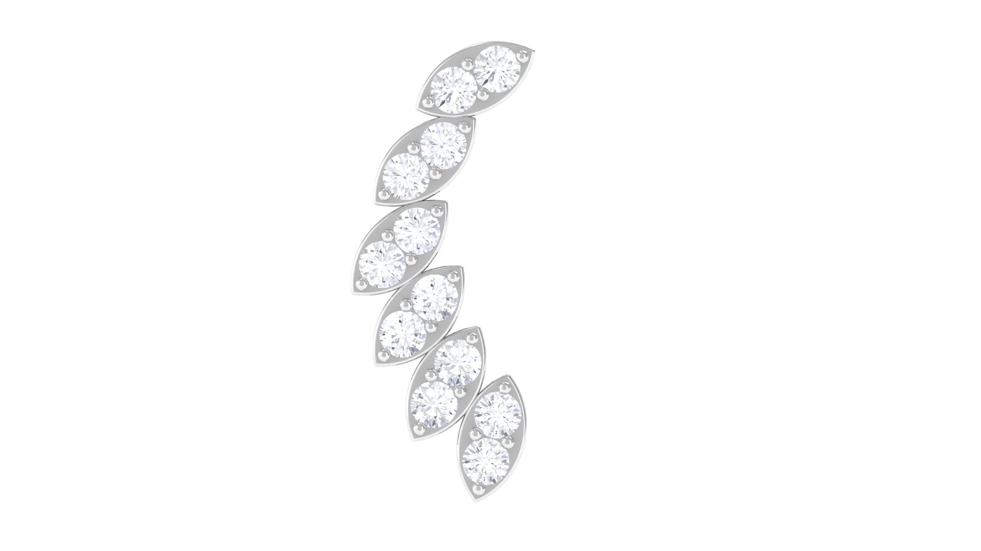 Rosec Jewels-Moissanite Curved Crawler Earring for Helix Piercing