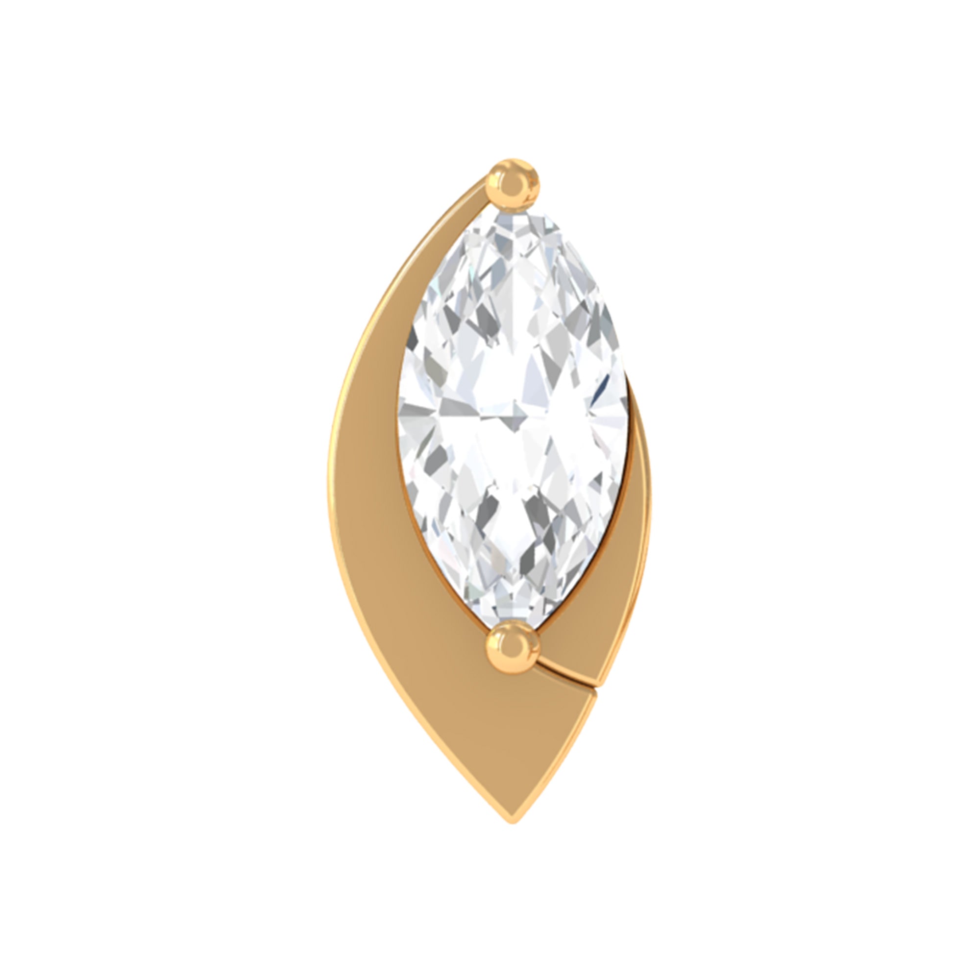 Rosec Jewels-Marquise Moissanite Simple Gold Tragus Earring