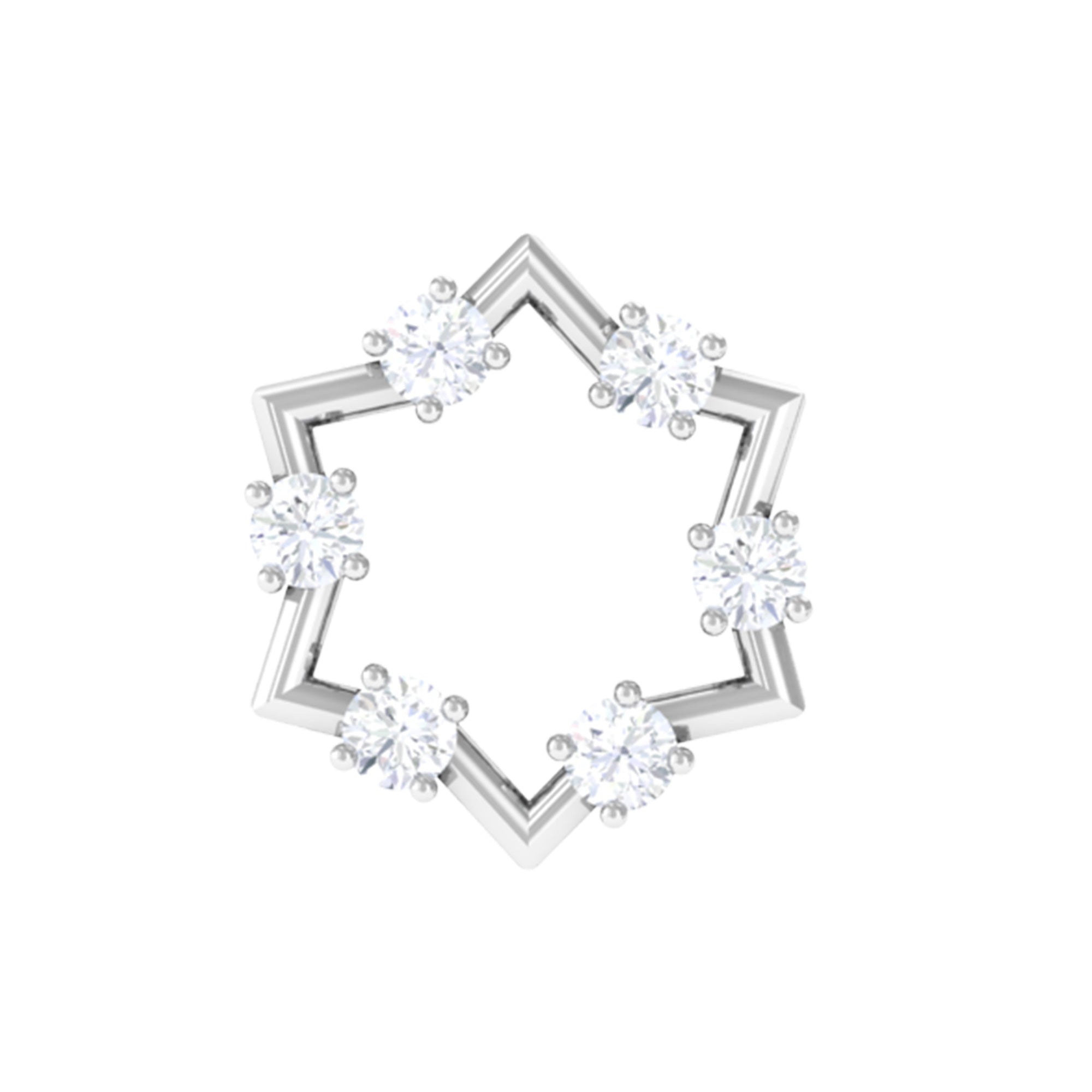 Rosec Jewels-Unique Real Diamond Gold Star Earring for Cartilage Piercing