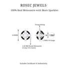 Rosec Jewels-Round Moissanite Cartilage Earring with Black Enamel