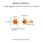 Rosec Jewels-Round Orange Sapphire Flower Cartilage Earring