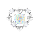 Rosec Jewels-Real Ethiopian Opal and Diamond Heart Cartilage Earring in Gold