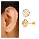 Rosec Jewels-Unique Diamond Circle Geometric Earring in Gold