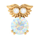 Rosec Jewels-Ethiopian Opal and Diamond Owl Cartilage Earring in Gold