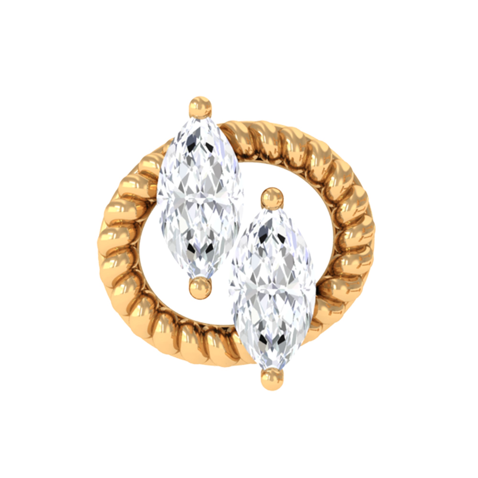 Rosec Jewels-Marquise Diamond Twisted Rope Cartilage Earring