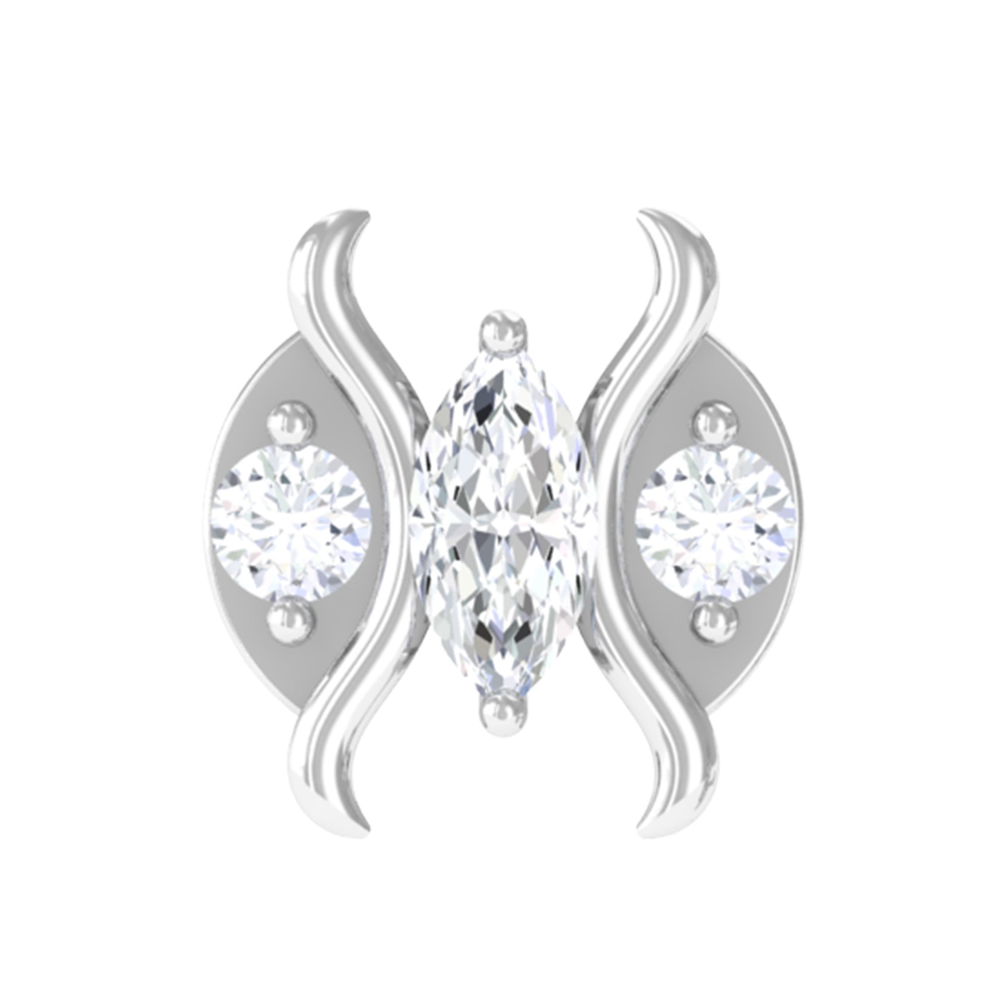 Rosec Jewels-Marquise Moissanite Gothic Second Hole Earring in Gold