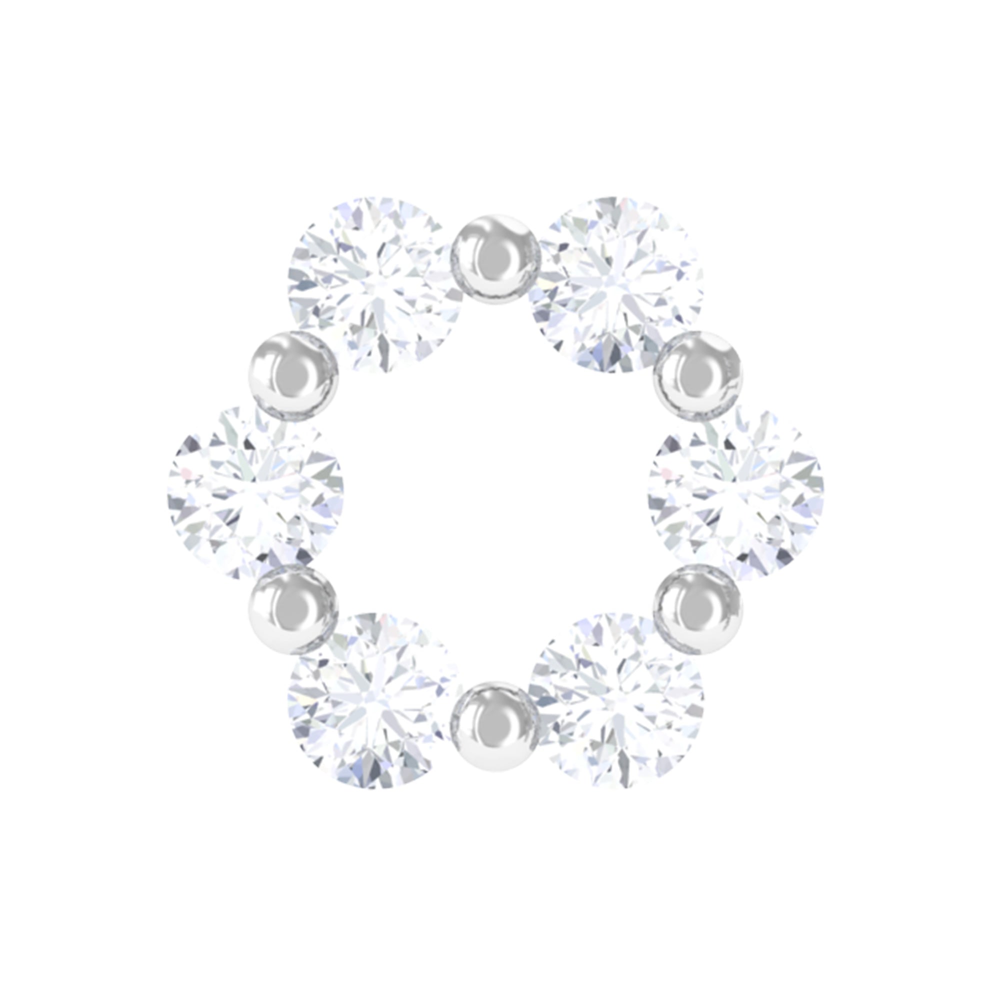 Rosec Jewels-Round Moissanite Circle Eternity Earring for Cartilage Piercing