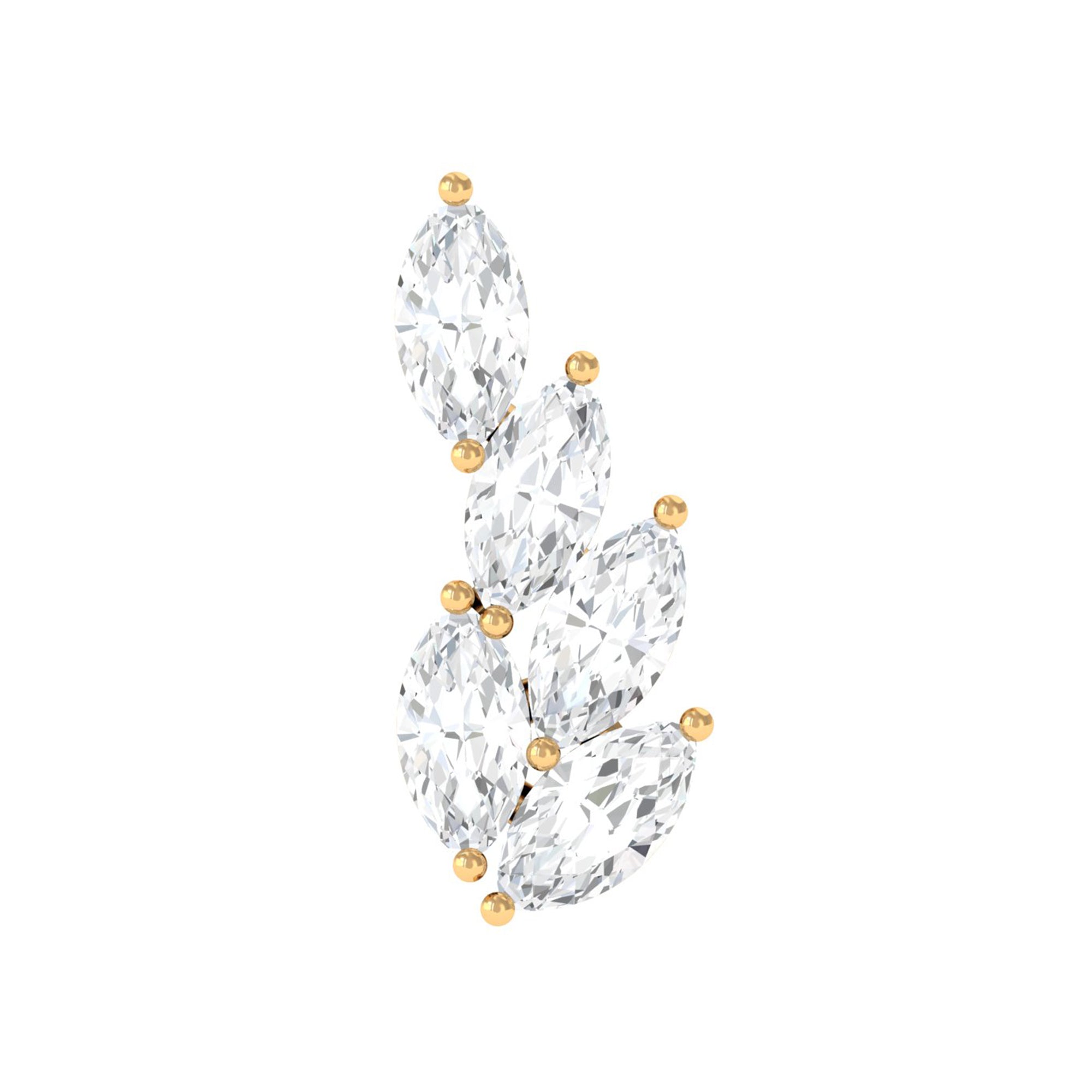 Rosec Jewels-Marquise Moissanite Leaf Earring for Helix Piercing