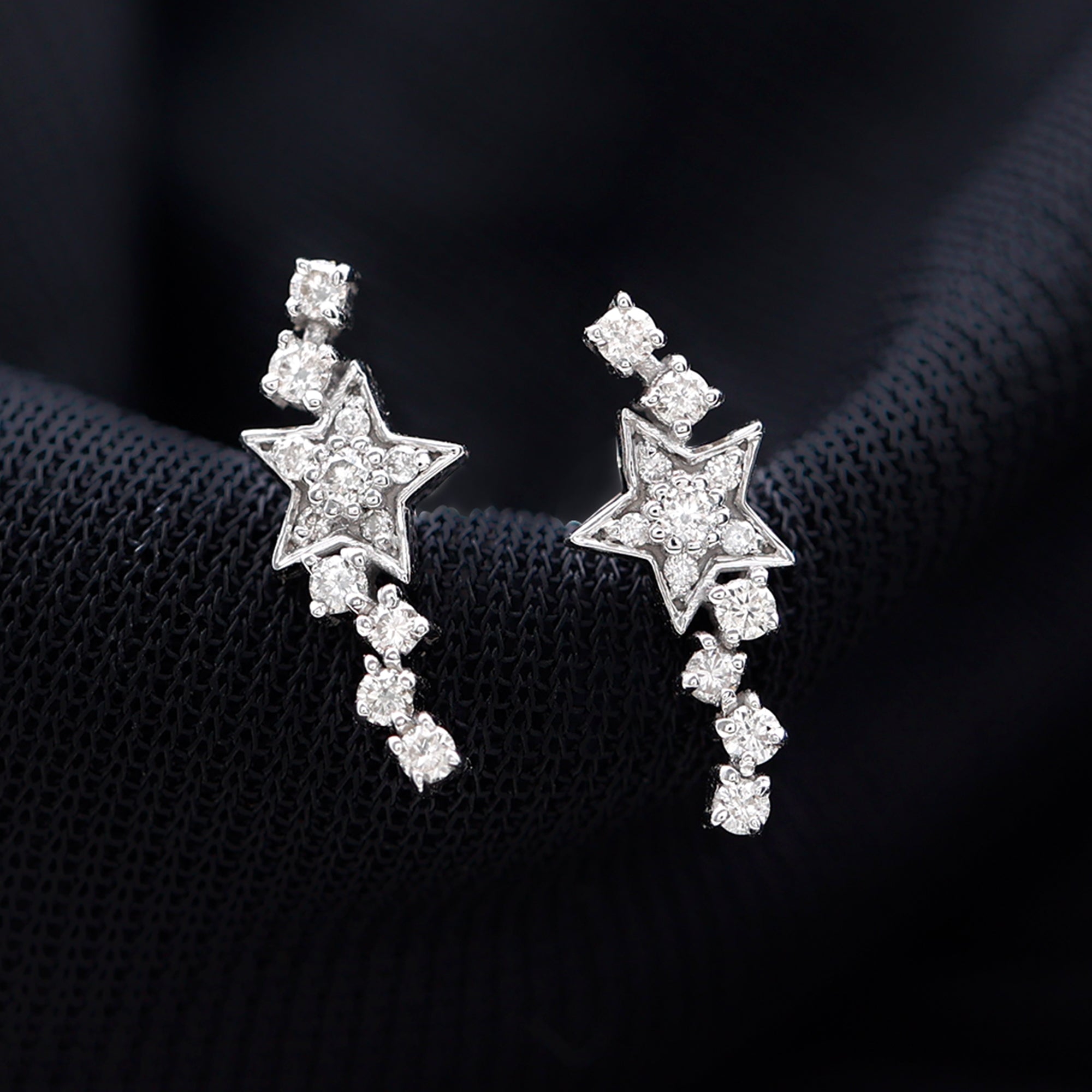 Rosec Jewels-Moissanite Celestial Cartilage Earring in Gold