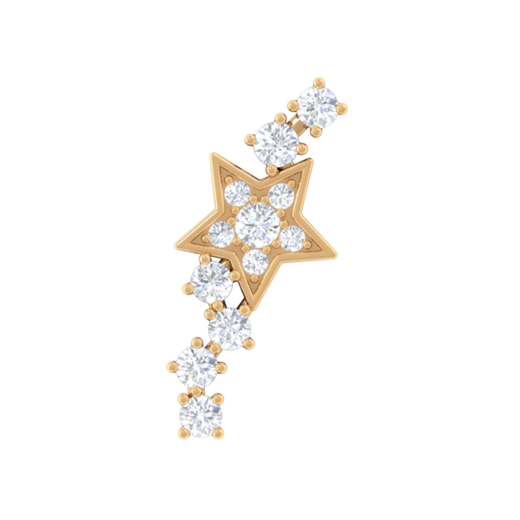 Rosec Jewels-Moissanite Celestial Cartilage Earring in Gold