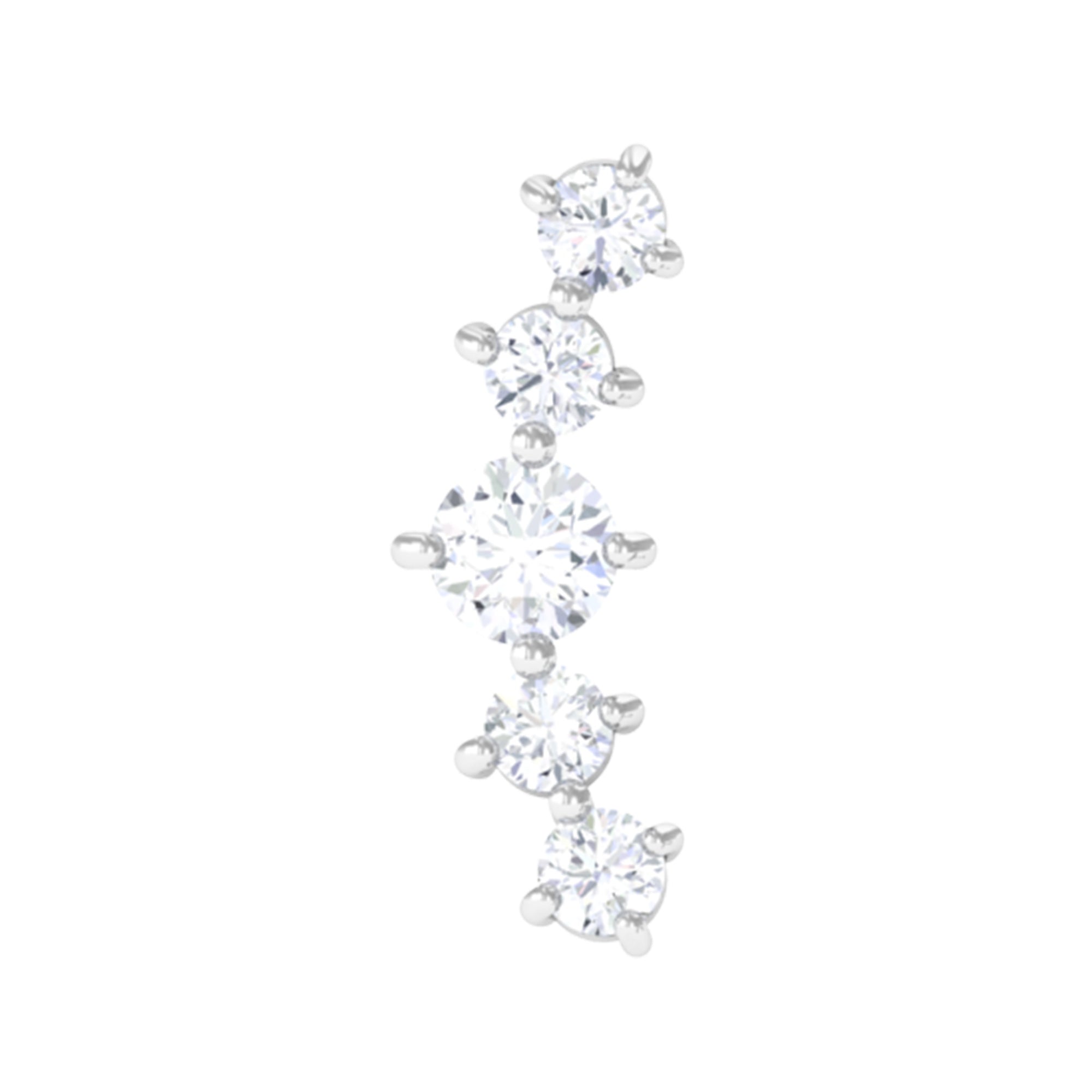 Rosec Jewels-Graduated Style Moissanite Crawler Earring