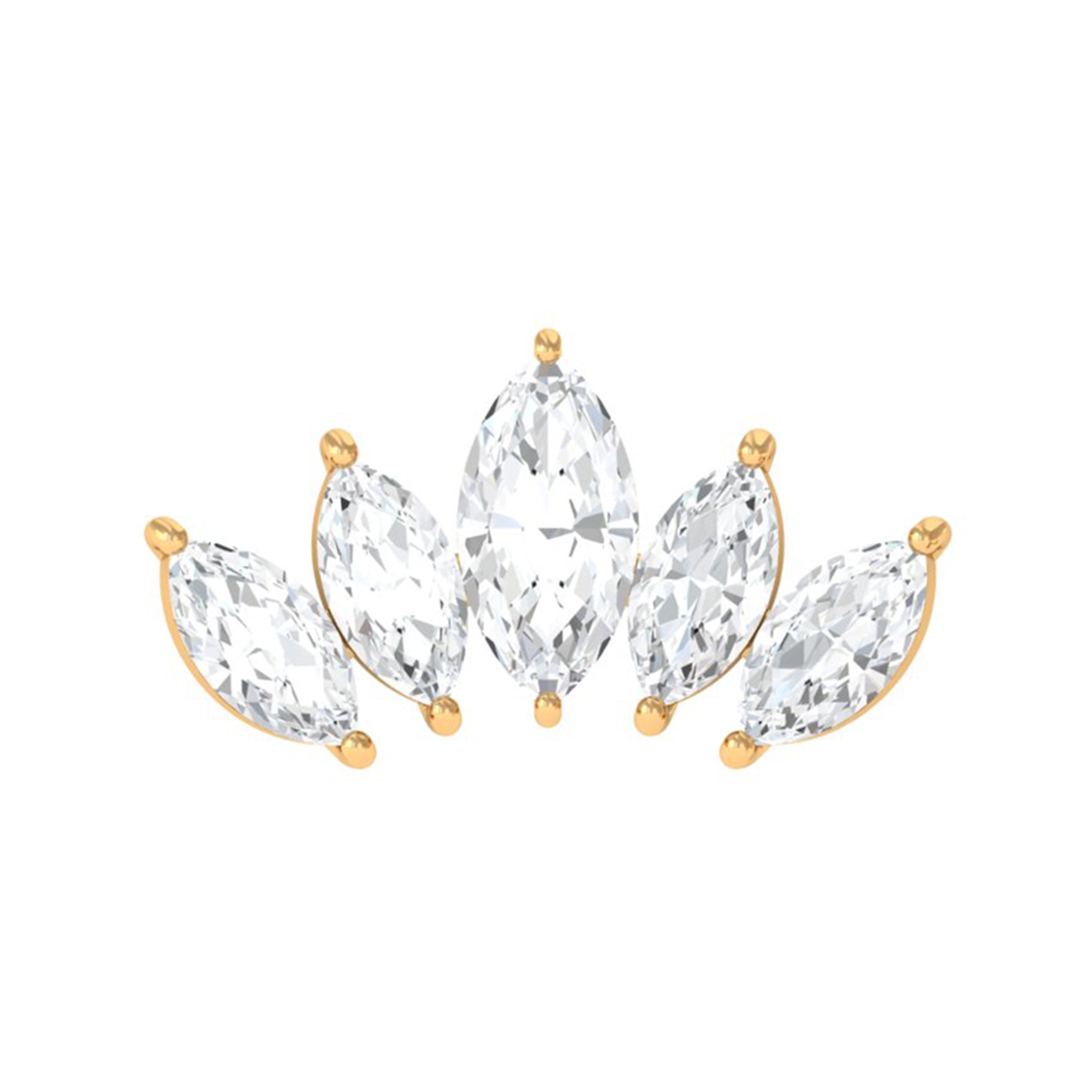 Rosec Jewels-Marquise Moissanite Leaf Ear Crawler Earring