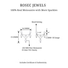 Rosec Jewels-Beaded Bezel Set Moissanite Double Chain Drop Earring