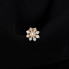 Rosec Jewels-Sparkling Diamond Flower Cartilage Earring with Flat Back