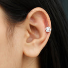 Rosec Jewels-Simple Octagon Shape Diamond Helix Earring