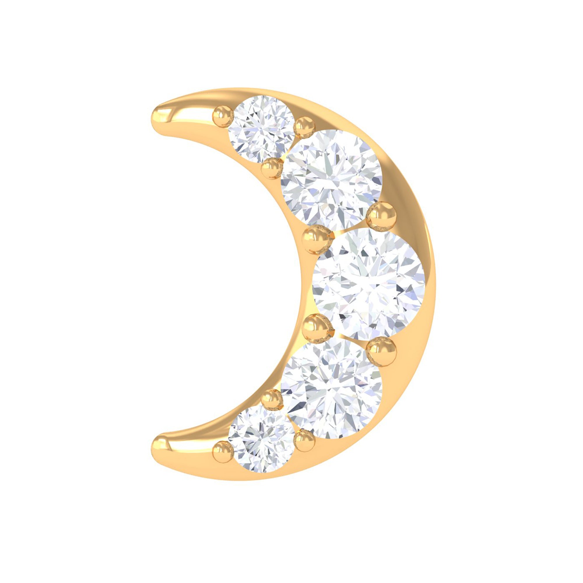 Rosec Jewels-Real Diamond Crescent Moon Cartilage Earring