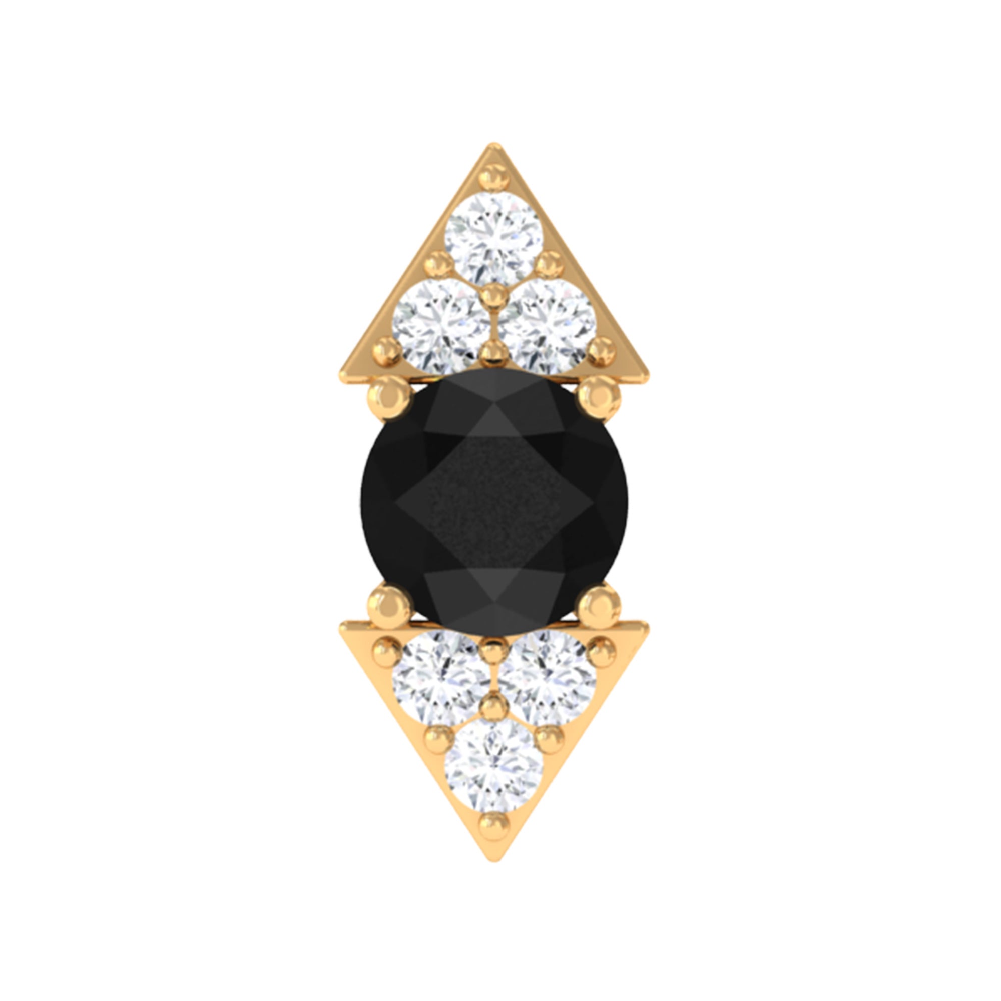 Rosec Jewels-Dainty Black Onyx and Diamond Arrow Tragus Earring