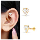 Rosec Jewels-Certified Moissanite Pentagon Cartilage Earring