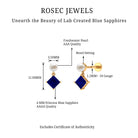 Rosec Jewels-Created Blue Sapphire and Freshwater Pearl Cartilage Earring