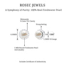 Rosec Jewels-Round Freshwater Pearl and Moissanite Halo Cartilage Earring