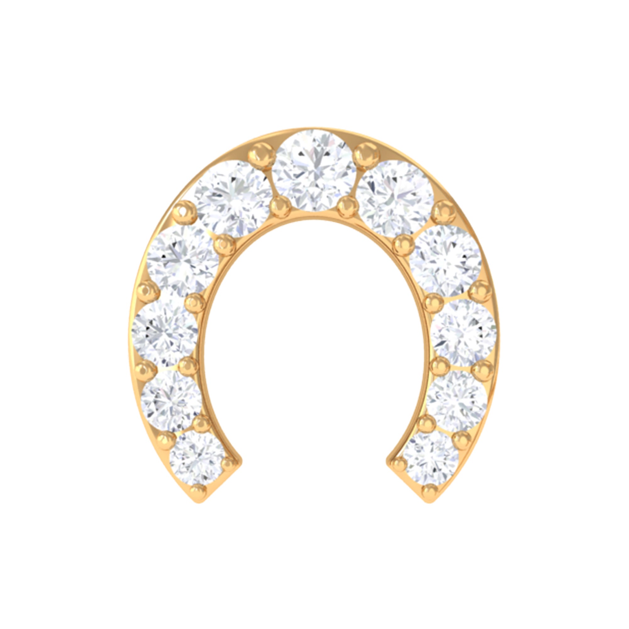 Rosec Jewels-Moissanite Horse Shoe Cartilage Earring in Gold