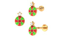 Rosec Jewels-Diamond and Enamel Swirl Peppermint Candy Helix Earring