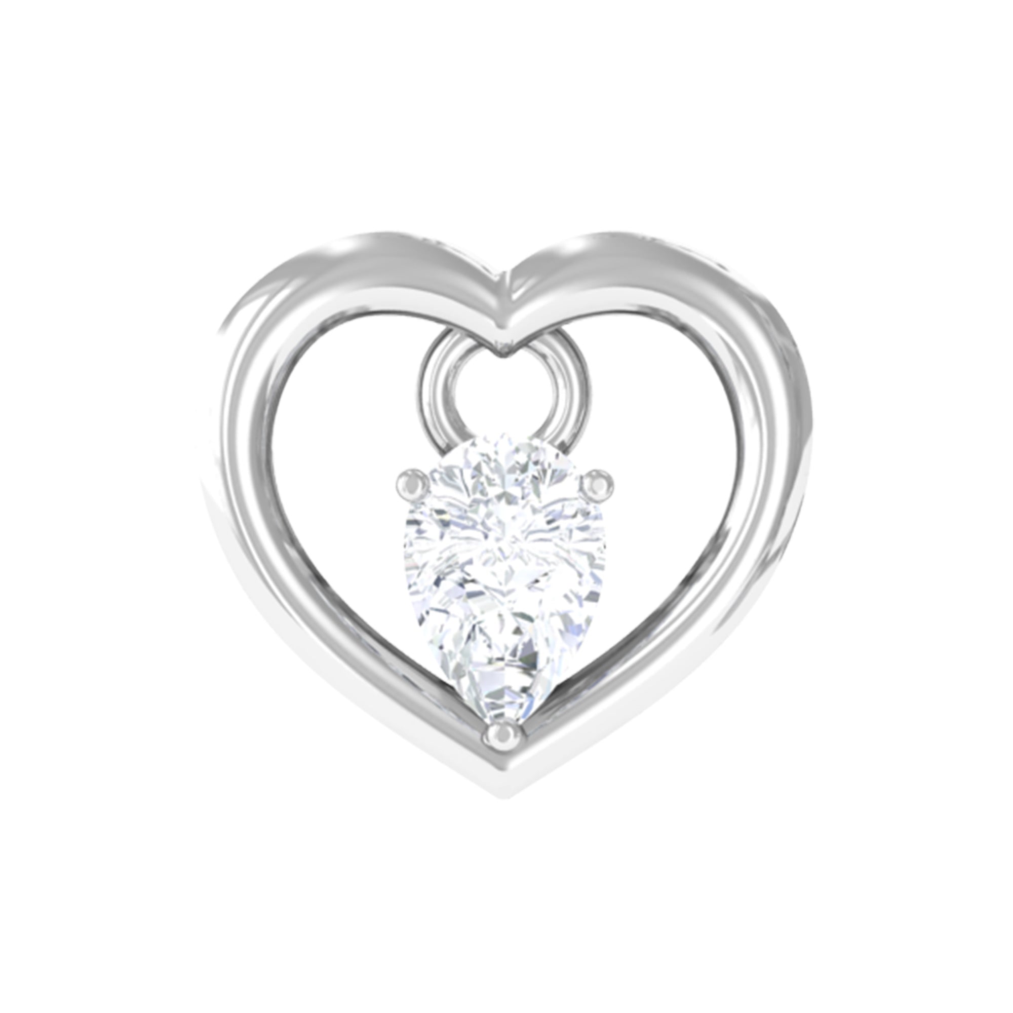 Rosec Jewels-Pear Moissanite Gold Heart Earring for Helix Piercing