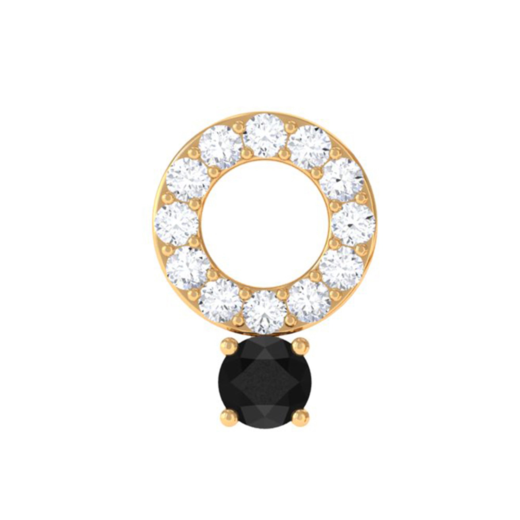 Rosec Jewels-Minimal Black and White Diamond Open Circle Cartilage Earring