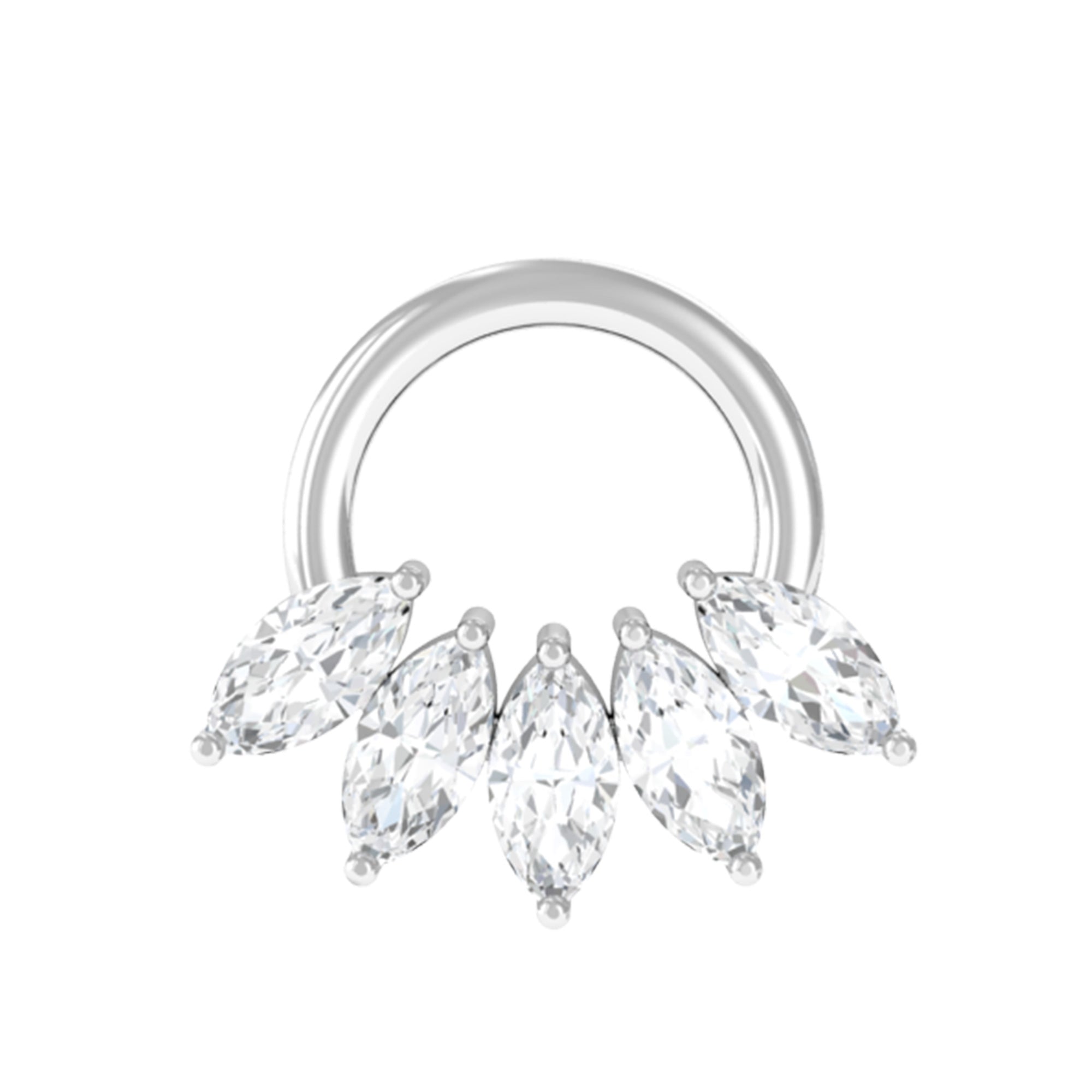 Rosec Jewels-Marquise Moissanite 5 Stone Cartilage Earring