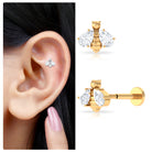 Rosec Jewels-Adorable Pear Cut Moissanite Bumble Bee Earring