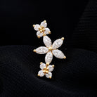 Rosec Jewels-Natural Diamond Flower Ear Crawler Earring