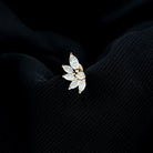 Rosec Jewels-Marquise Diamond Leaf Cluster Earring for Cartilage Piercing