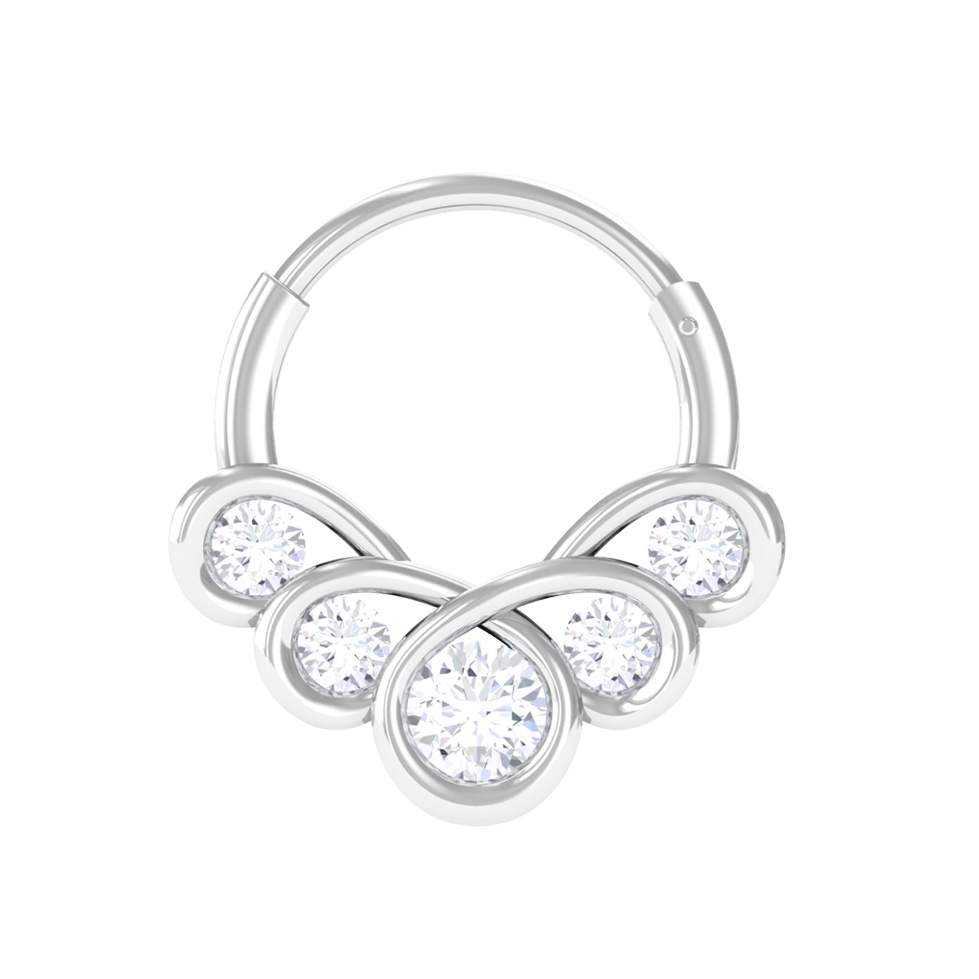 Rosec Jewels-Genuine Diamond Clicker Hoop Earring for Daith Piercing