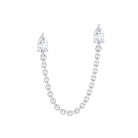 Rosec Jewels-Pear Shape Diamond Chain Double Piercing Earring