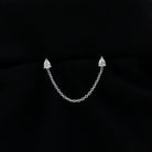 Rosec Jewels-Pear Shape Diamond Chain Double Piercing Earring