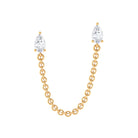 Rosec Jewels-Pear Shape Diamond Chain Double Piercing Earring