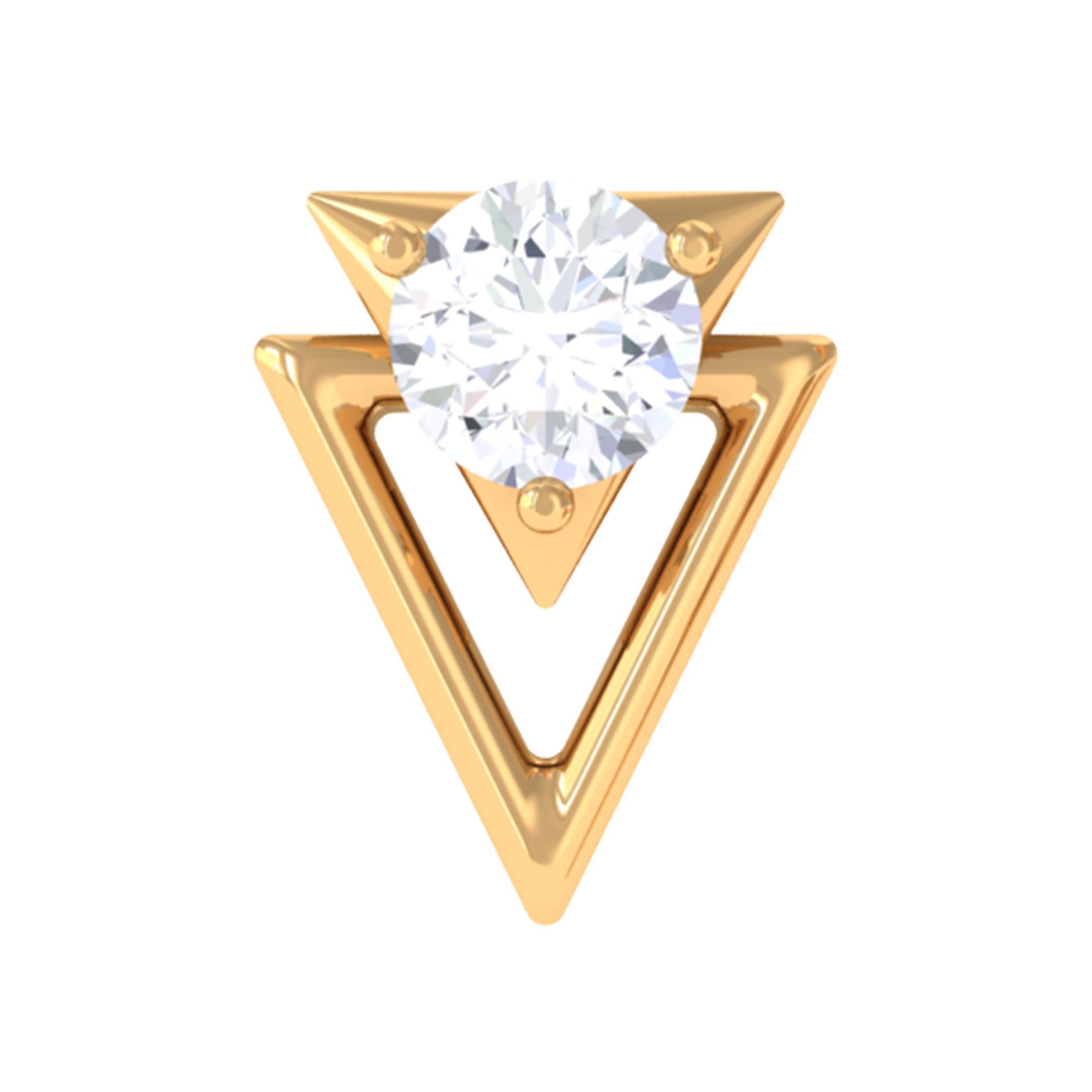 Rosec Jewels-Simple Diamond Solitaire Triangle Cartilage Earring