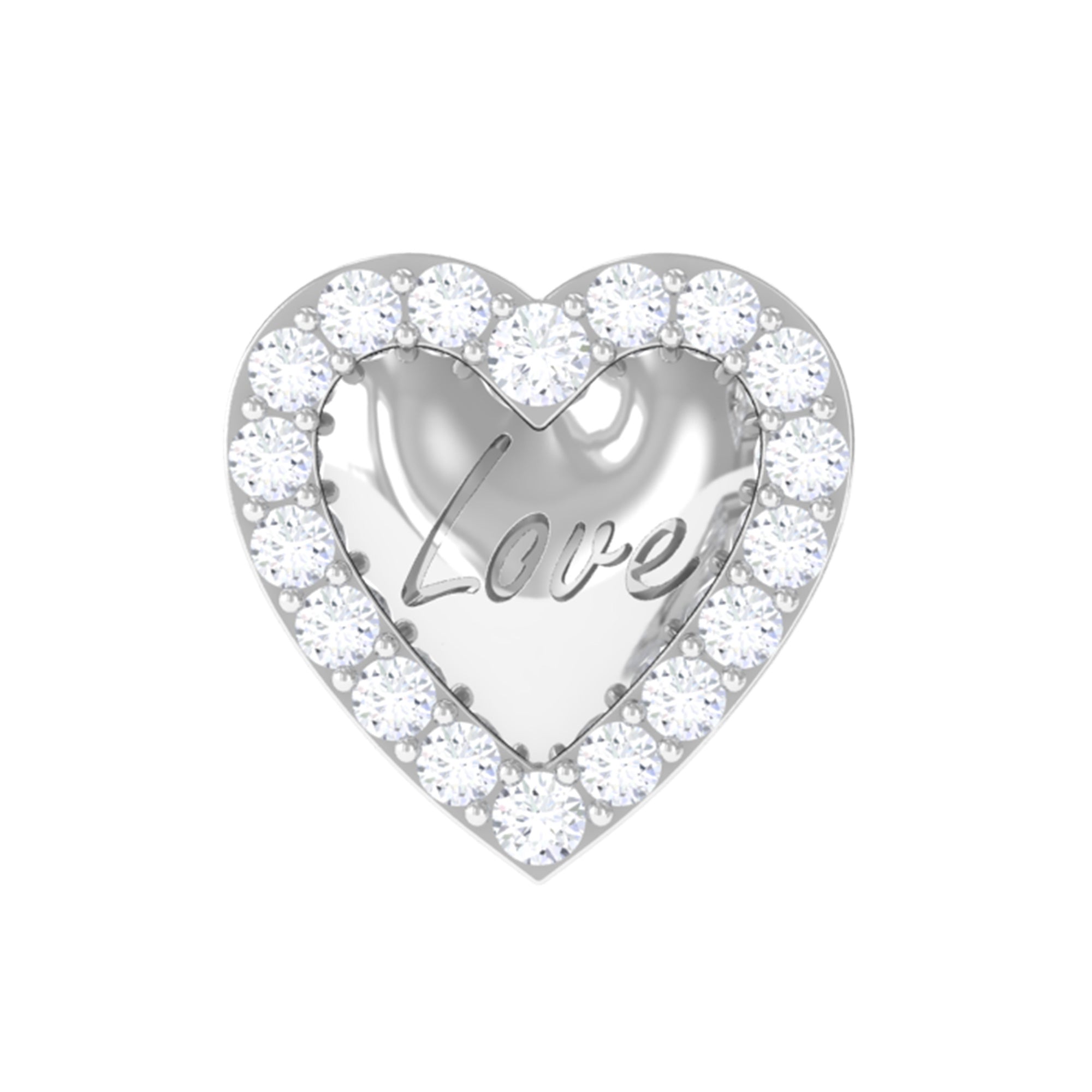 Rosec Jewels-Cute Diamond Love Heart Earring for Helix Piercing