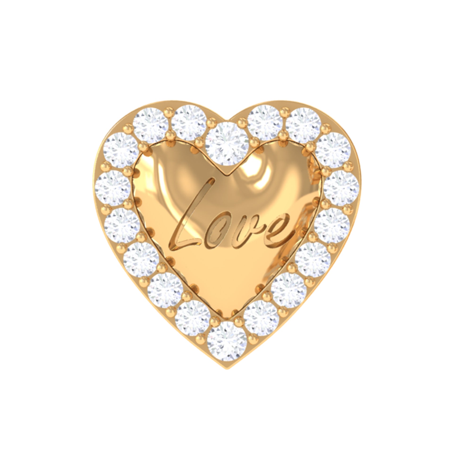 Rosec Jewels-Cute Diamond Love Heart Earring for Helix Piercing