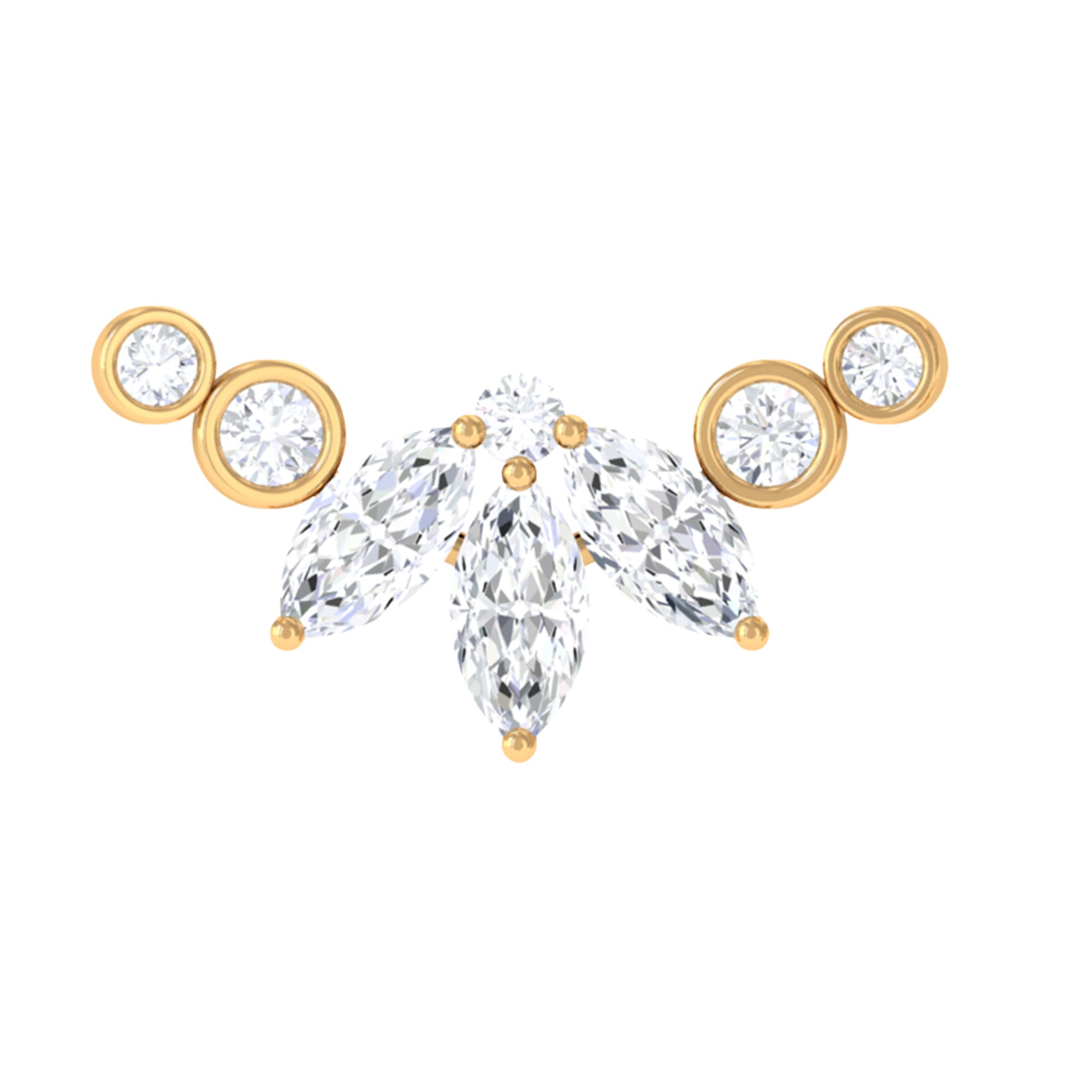 Rosec Jewels-Marquise Diamond Crawler Earring for Cartilage Piercing