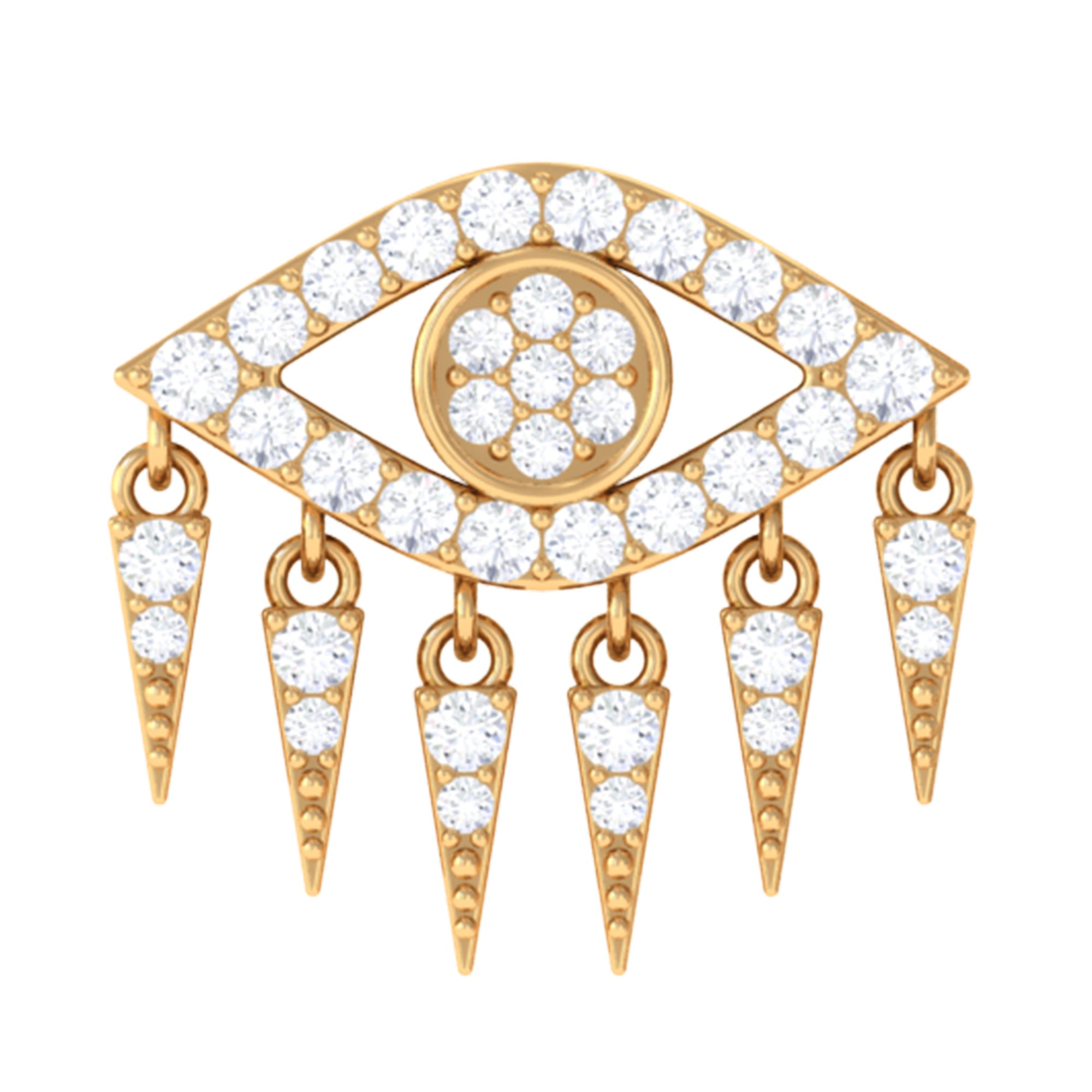 Rosec Jewels-Diamond Evil Eye Earring for Upper Lobe Piercing