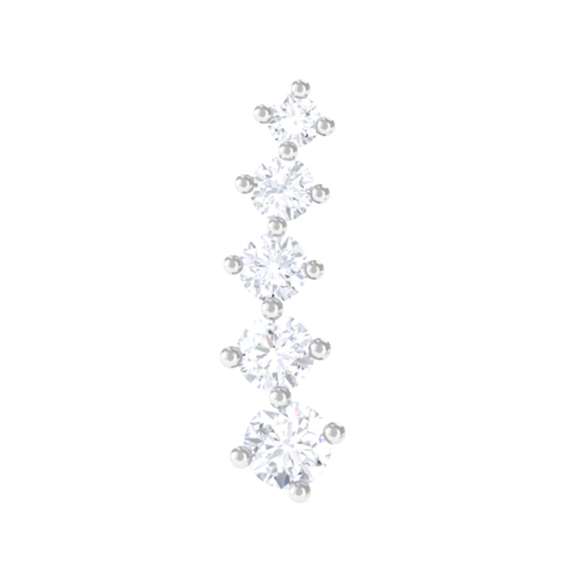 Rosec Jewels-Minimal Graduated Diamond Crawler Earring